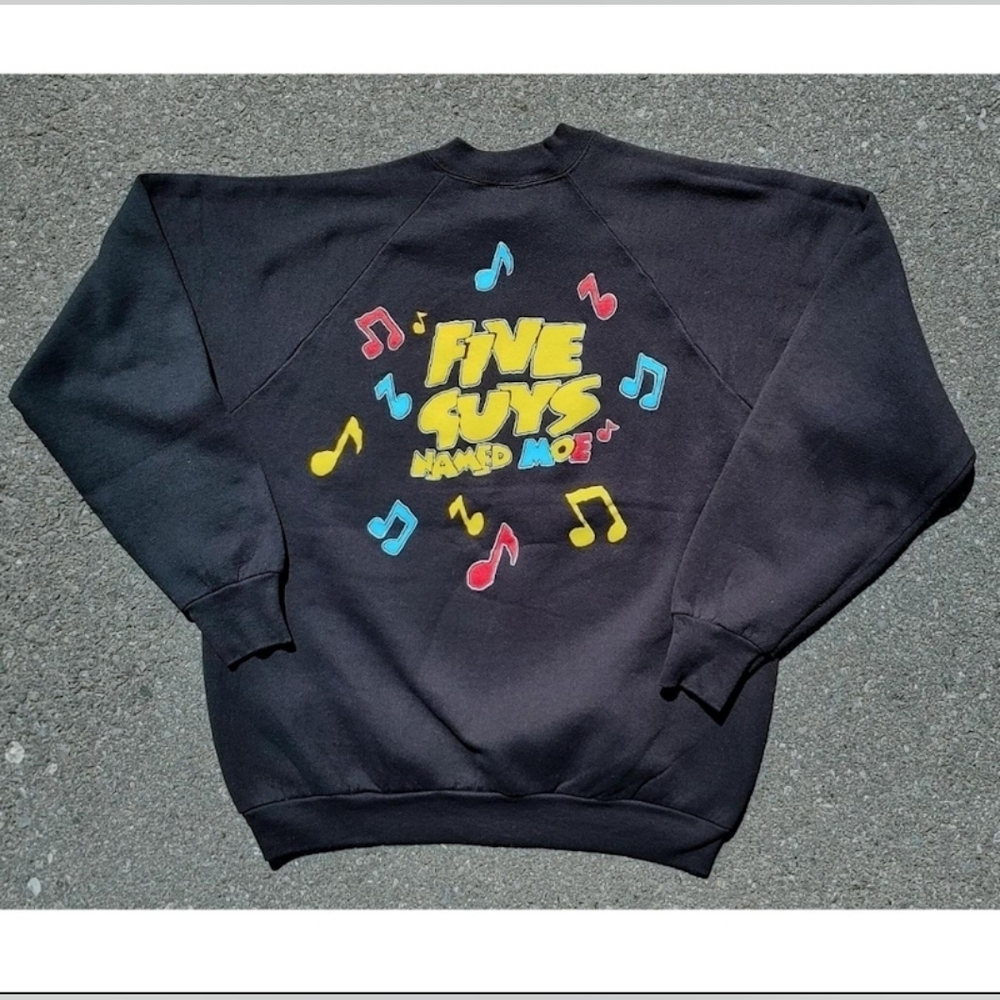Vtg 1990 Five Guys Named Moe Fruit of the Loom Sweatshirt Size (XL) - Picture 3 of 6